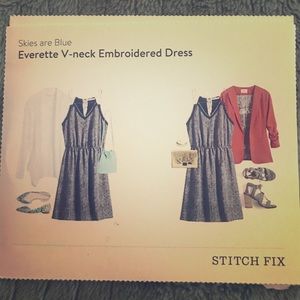 Skies are Blue Everette V-Neck embroidered dress